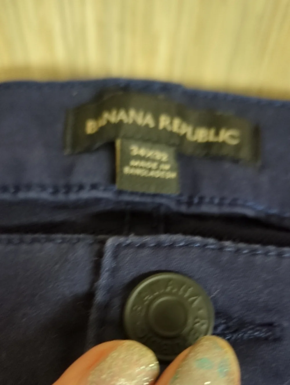 Banana Republic Navy Slim Traveler Pants